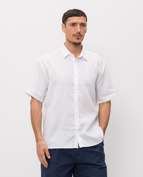 Trussardi Біла сорочка з короткими рукавами з льону 5027N000034NMS109T19