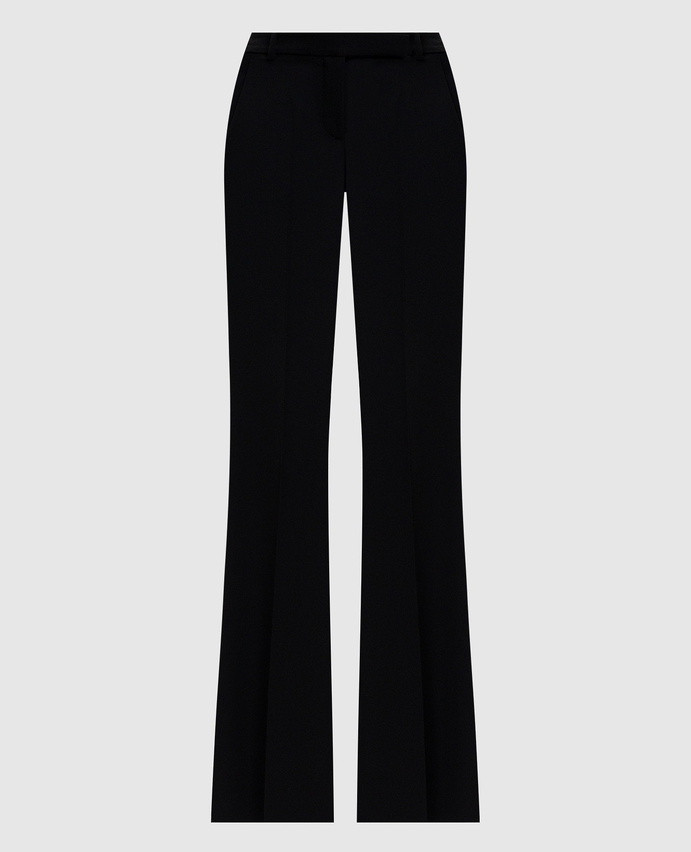 

Черные брюки клеш из шерсти, Черный, Брюки клеш