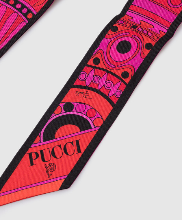 PUCCI Рожева стрічка твіллі із шовку 6HGB206HC03 зображення 3