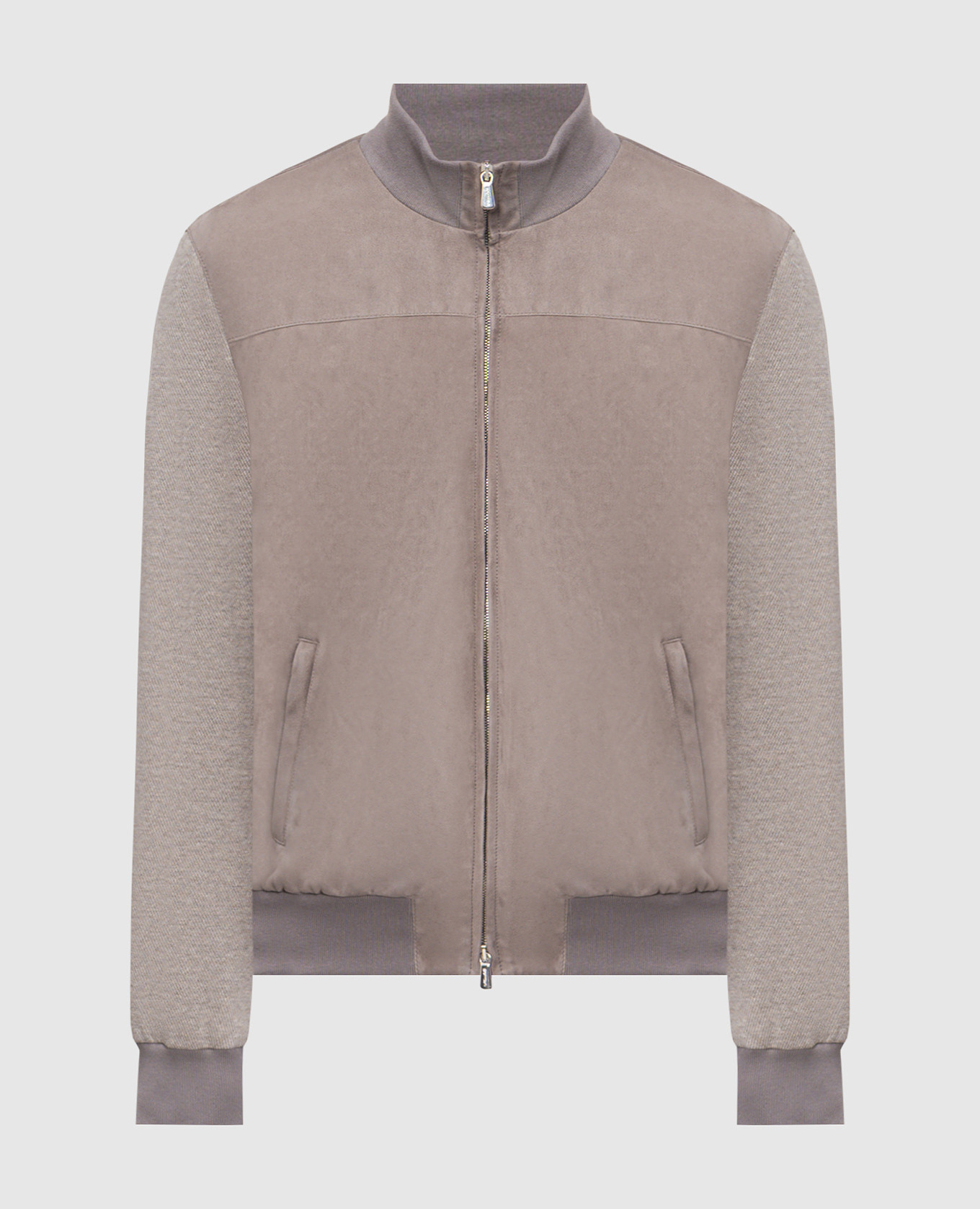 Серая комбинированная куртка