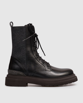 Brunello Cucinelli Чорні комбіновані черевики MZOLG3308P