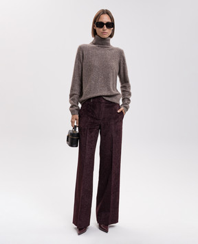 Allude Коричневий светр з кашеміру та шовку з паєтками 26577102