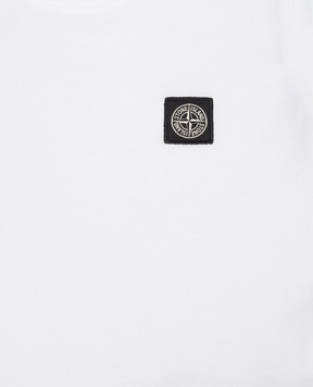 Stone Island Дитяча біла футболка з нашивкою логотитпа L1S162100001S001814