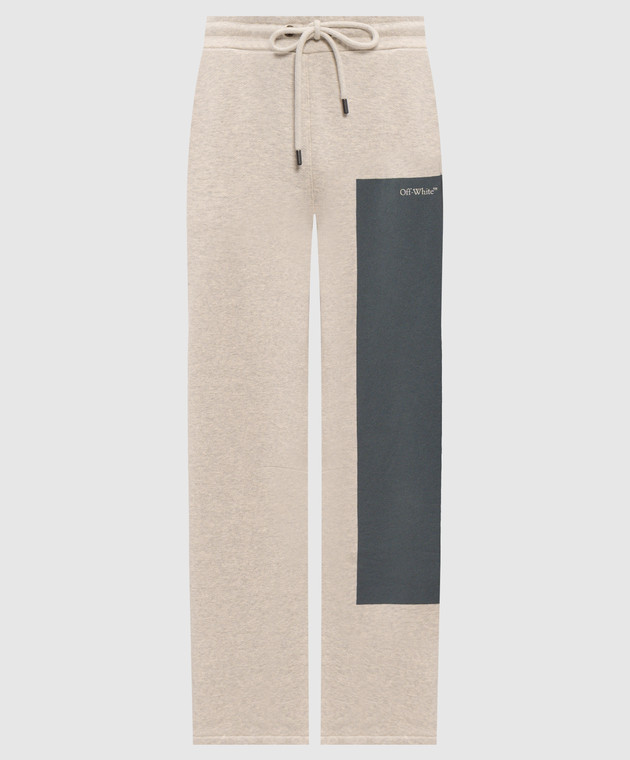 Off-White Серые спортивные меланжевые штаны 44MCJ03QF26F001060