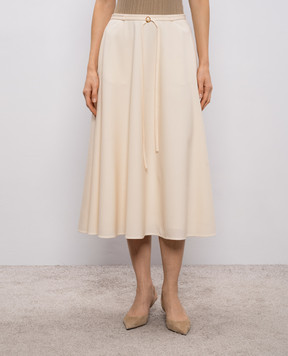 Agnona Бежевая юбка миди из шерсти TG1113XUW023