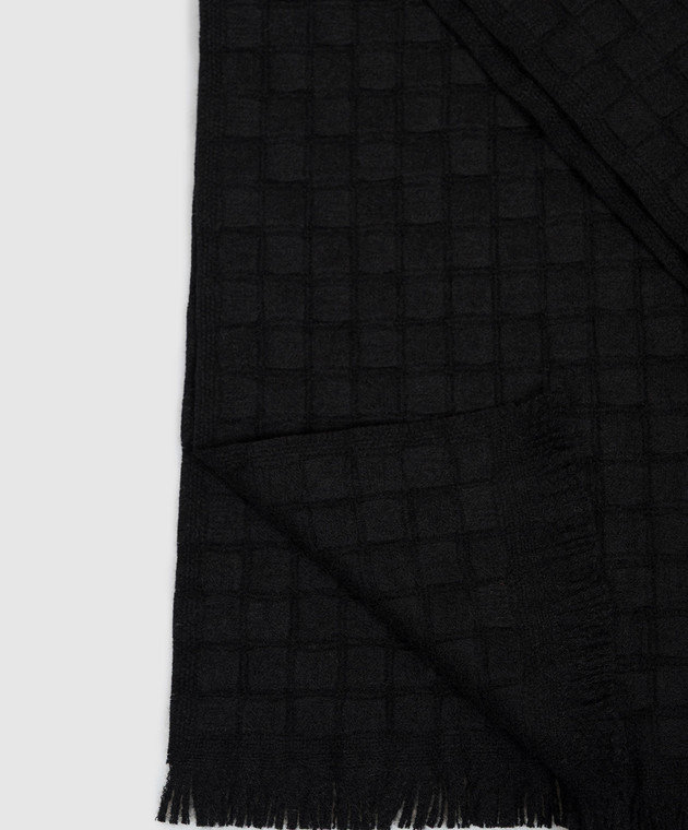 Bottega Veneta Чорний шарф Intrecciato з кашеміру A0056TV77L0 зображення 3