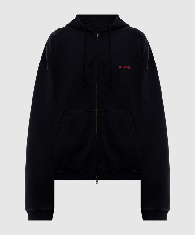 Vetements Черная спортивная куртка с принтом логотипа MH27ZU139Bw
