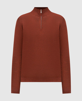 Brunello Cucinelli Теракотовий джемпер з кашеміру, шовку та льону MSY00124