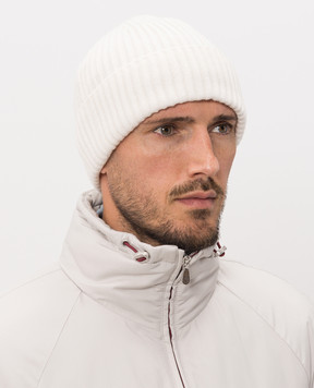 Brunello Cucinelli Шапка цвета айвори из кашемира M2293900