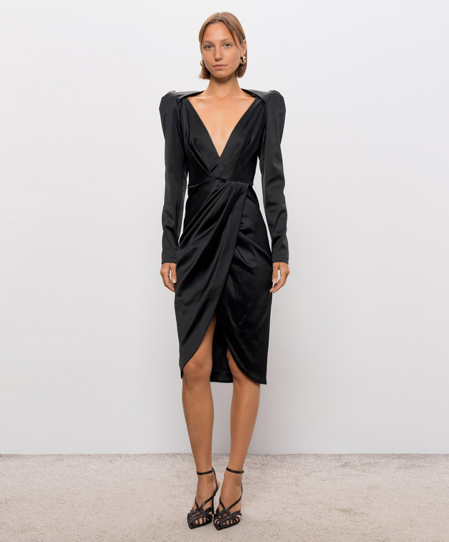 Balmain Чорна сукня з акцентними плечима DR0000000140 зображення 3