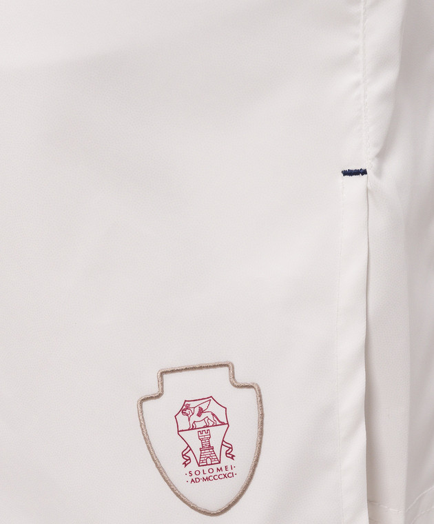 Brunello Cucinelli Біле поло з вишивкою емблеми MW8641330F зображення 5