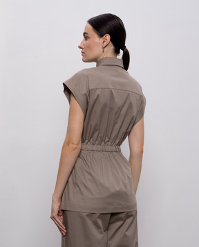 Peserico Коричневая рубашка с цепочкой мониль A0681901979