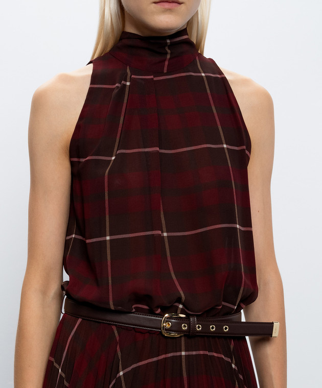 Max Mara Бордова сукня VISTA в клітинку MSTVISTA зображення 4