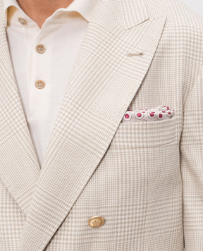 Brunello Cucinelli Бежевый платок-паше в узор горох MX8720091