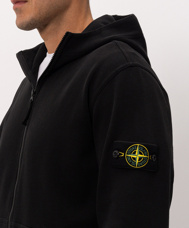 Stone Island Черная спортивная куртка с логотипом патча L2S156100020S0472 изображение 5