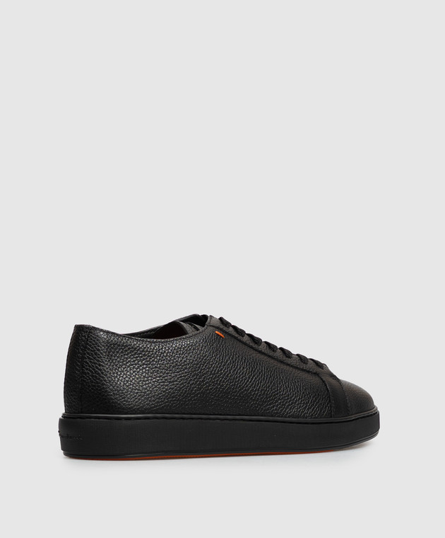 Santoni Чорні шкіряні кеди MBCD21532NEARAYD зображення 3