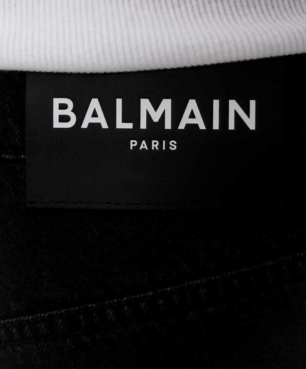 Balmain Чорні штани з патчем логотипа HH1MI115DG13 зображення 5