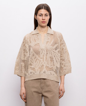 Brunello Cucinelli Бежевий пуловер з льону MDT771005