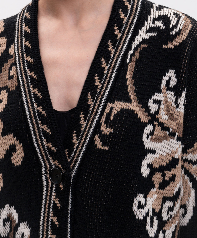 Etro Черный кардиган из шерсти в узор WRKE0159AQ12U изображение 5