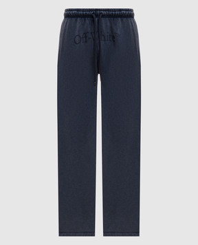 Off-White Синие спортивные брюки с принтом логотипа 44MCH05AS26F003