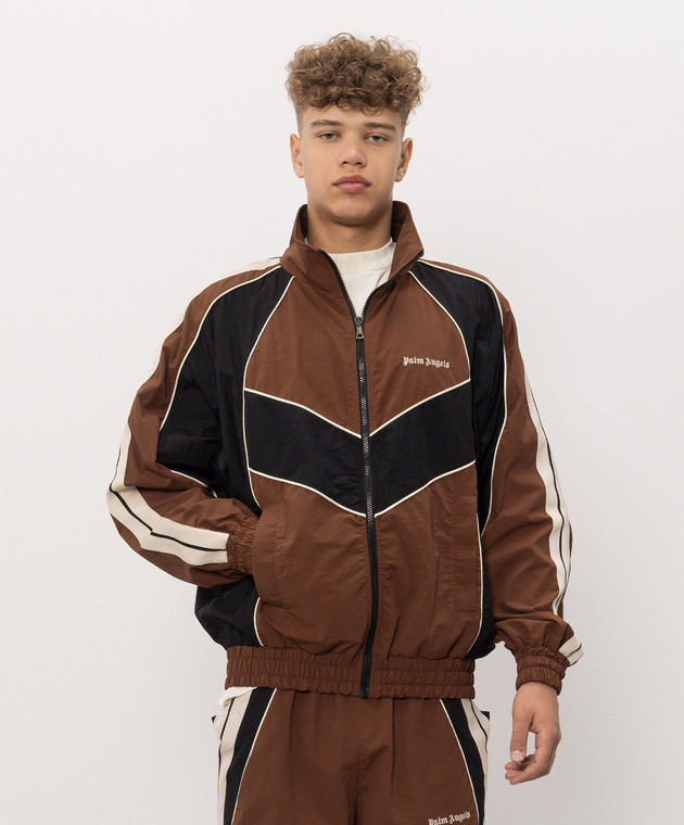 Palm Angels Коричневая спортивная куртка Hollywood PAMEB002FB001 изображение 3