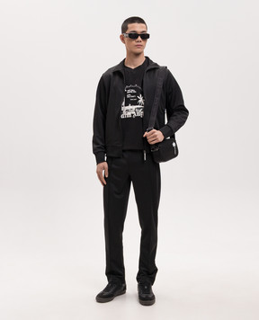 Palm Angels Черная спортивная куртка с принтом логотипа PMBD089S26FAB001