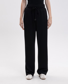 Max Mara Черные спортивные штаны FELTRE из шерсти MXMFELTRE
