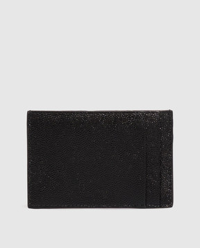Saint Laurent Черный кожаный картхолдер с монограммой логотипа 5823051GF0J