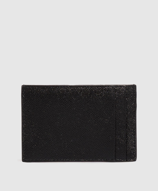 Saint Laurent Черный кожаный картхолдер с монограммой логотипа 5823051GF0J изображение 2