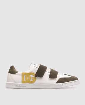 Dolce&Gabbana Дитячі білі комбіновані кросівки з монограмою DG DA5254A42783738