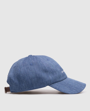 Brunello Cucinelli Синя кепка з льону та вовни MZ4089850