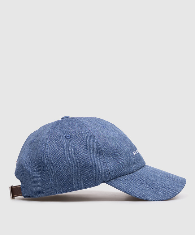 Brunello Cucinelli Синя кепка з льону та вовни MZ4089850 зображення 3