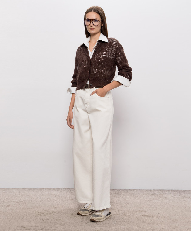 Brunello Cucinelli Коричневий кардиган з вовною MFA790106 зображення 2