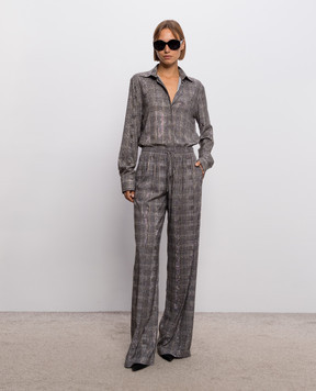 Ermanno Scervino Брюки в клетку с кристаллами D492P353CTXHF