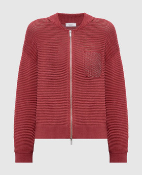 Peserico Розовый кардиган с цепочкой мониль A99102F079312B