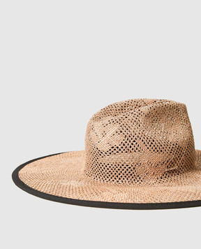 Twinset Коричневий солом'яний ажурний капелюх 261TA4070