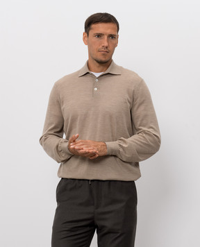 Brunello Cucinelli Бежеве поло з вовни та кашеміру M2400295