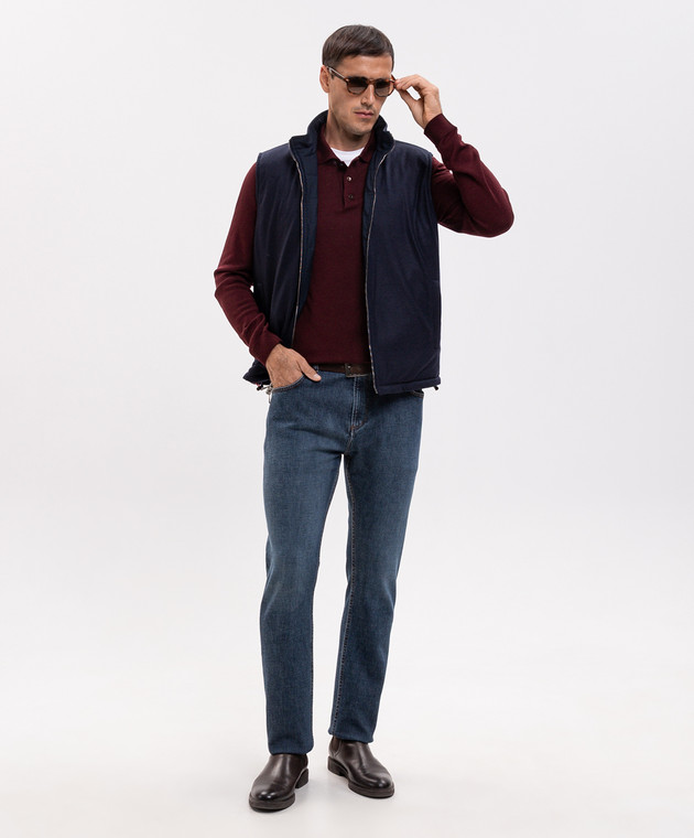ISAIA Бордовое поло из кашемира MG8327Y0470 изображение 2