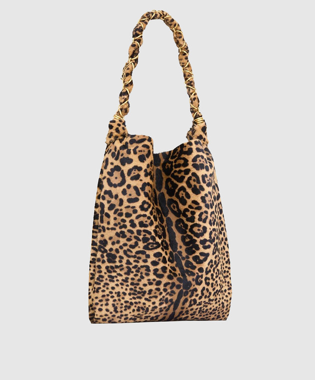 Saint Laurent Коричневая сумка AMALIA в леопардовый принт 812595AAFQS изображение 3