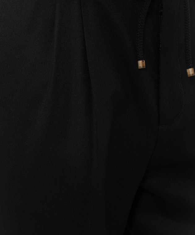 Brunello Cucinelli Брюки черного цвета из шерсти ME226E1710 изображение 5