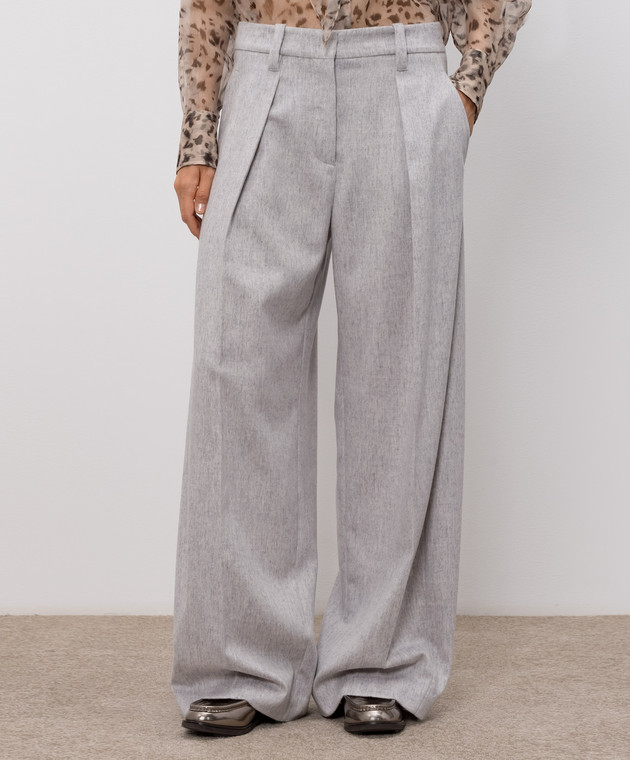 Brunello Cucinelli Серые брюки из шерсти MP549P9307 изображение 3