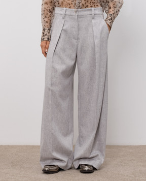 Brunello Cucinelli Серые брюки из шерсти MP549P9307