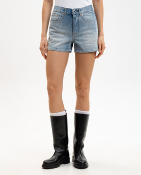 Off-White Блакитні джинсові шорти з ефектом потертості 2YC019S26DEN002