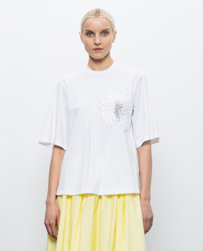 3.1 Phillip Lim Белая футболка с аппликацией S26110380PJB