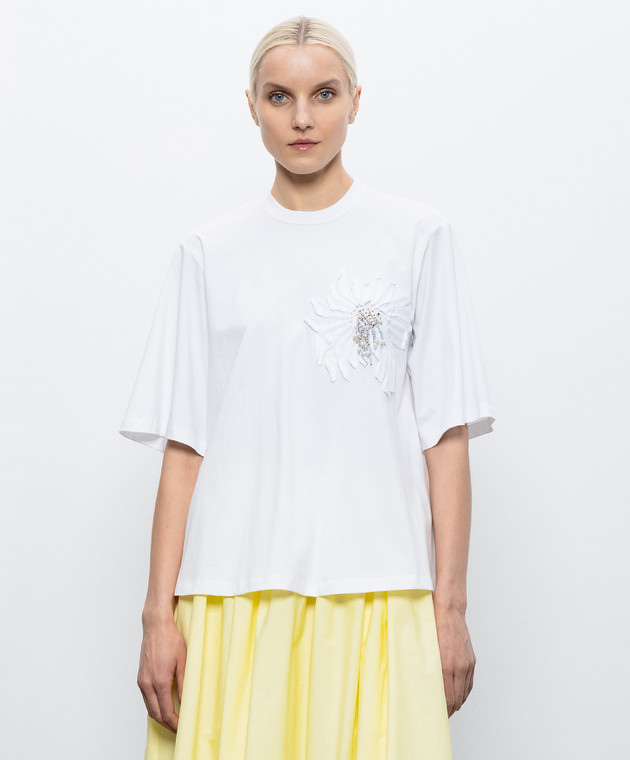3.1 Phillip Lim Белая футболка с аппликацией S26110380PJB изображение 3