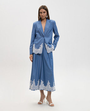 Twinset Блакитні кюлоти з мереживом 261AP2291