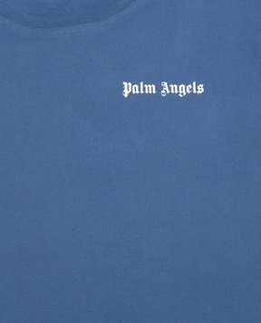 Palm Angels Дитяча синя футболка з принтом логотипа PBAA003S26JER002