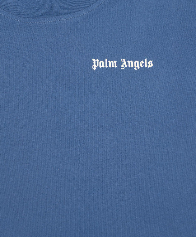 Palm Angels Дитяча синя футболка з принтом логотипа PBAA003S26JER002 зображення 3