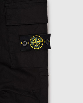 Stone Island Детские черные джоггеры с логотипом патча L1S163100003S000168