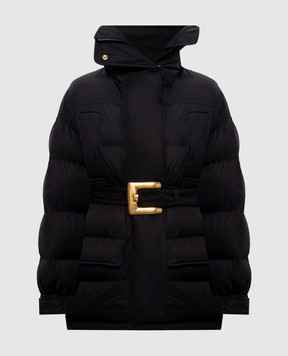Balmain Черная куртка с поясом HF1TQ040XK09